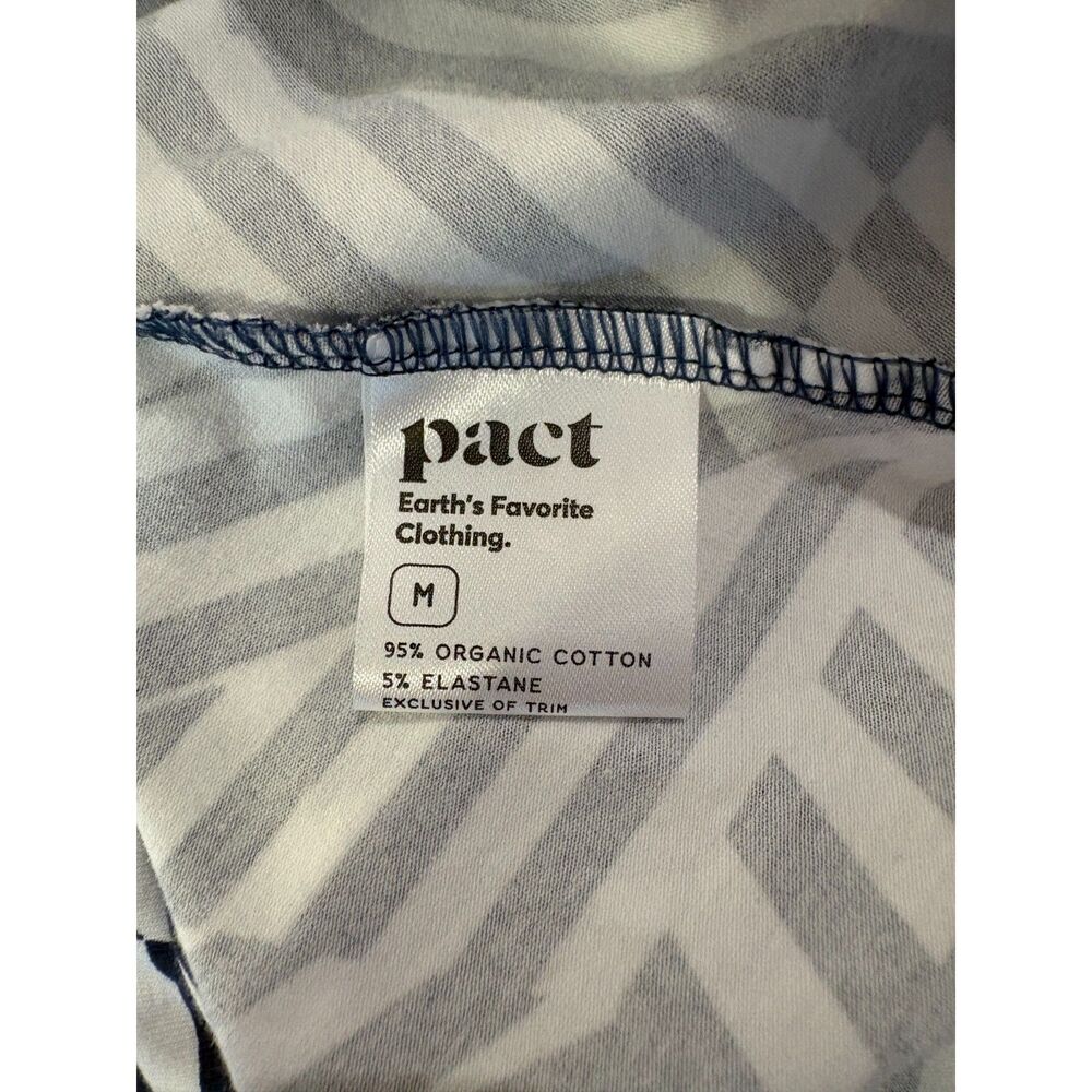 Pact Blue White Stripe Print Pull On Midi Skirt Women's Medium Stretch Boho - Picture 3 of 5